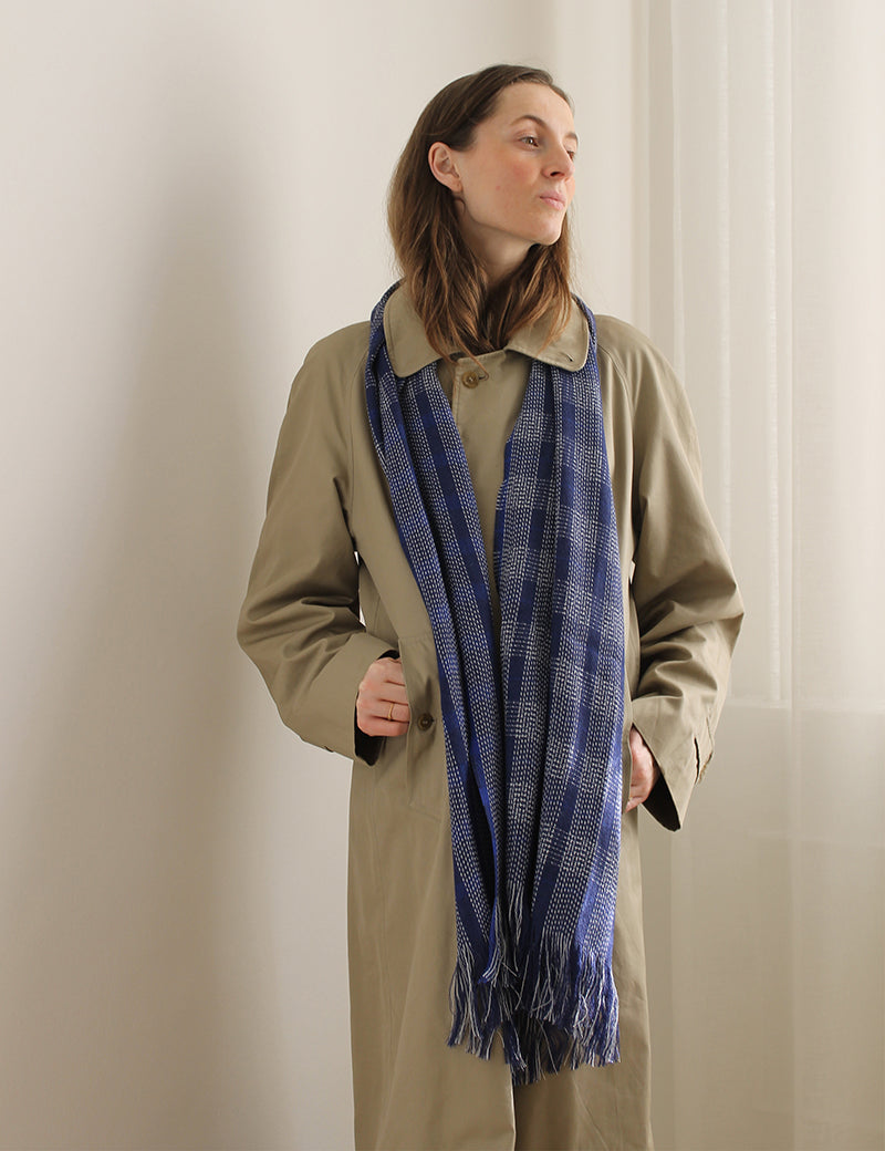 【ANCELLM / アンセルム】WOOL BLANKET SCARF ANCELLM WOOL BLANKET SCARF EX [GRAY×ORANGE] - Fresh Service