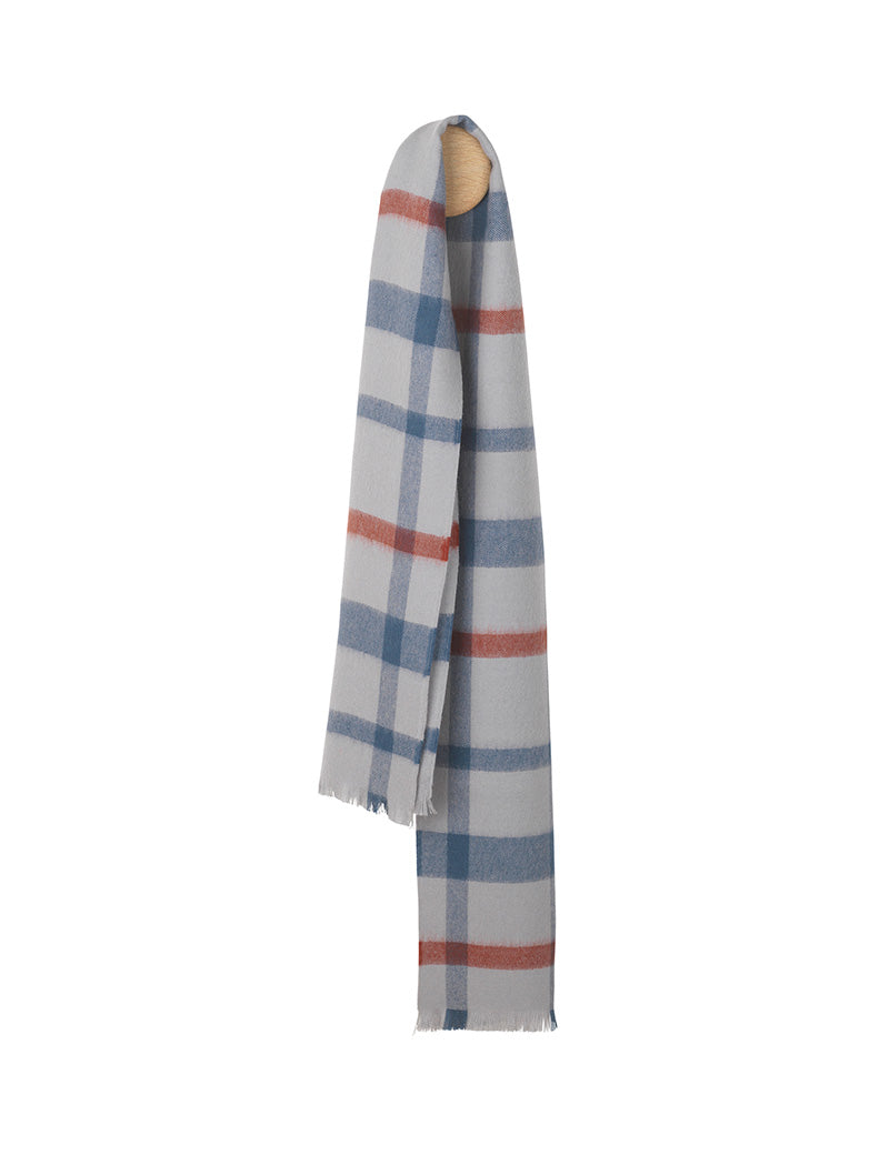 Elvang Denmark London scarf Scarf Grey/blue/rusty red