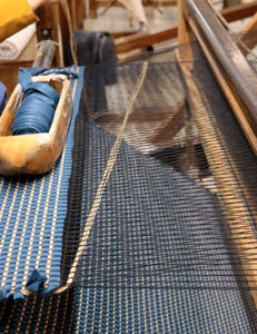 Elvang Denmark Hazelnut rug 60x180cm Floor runner Indigo blue