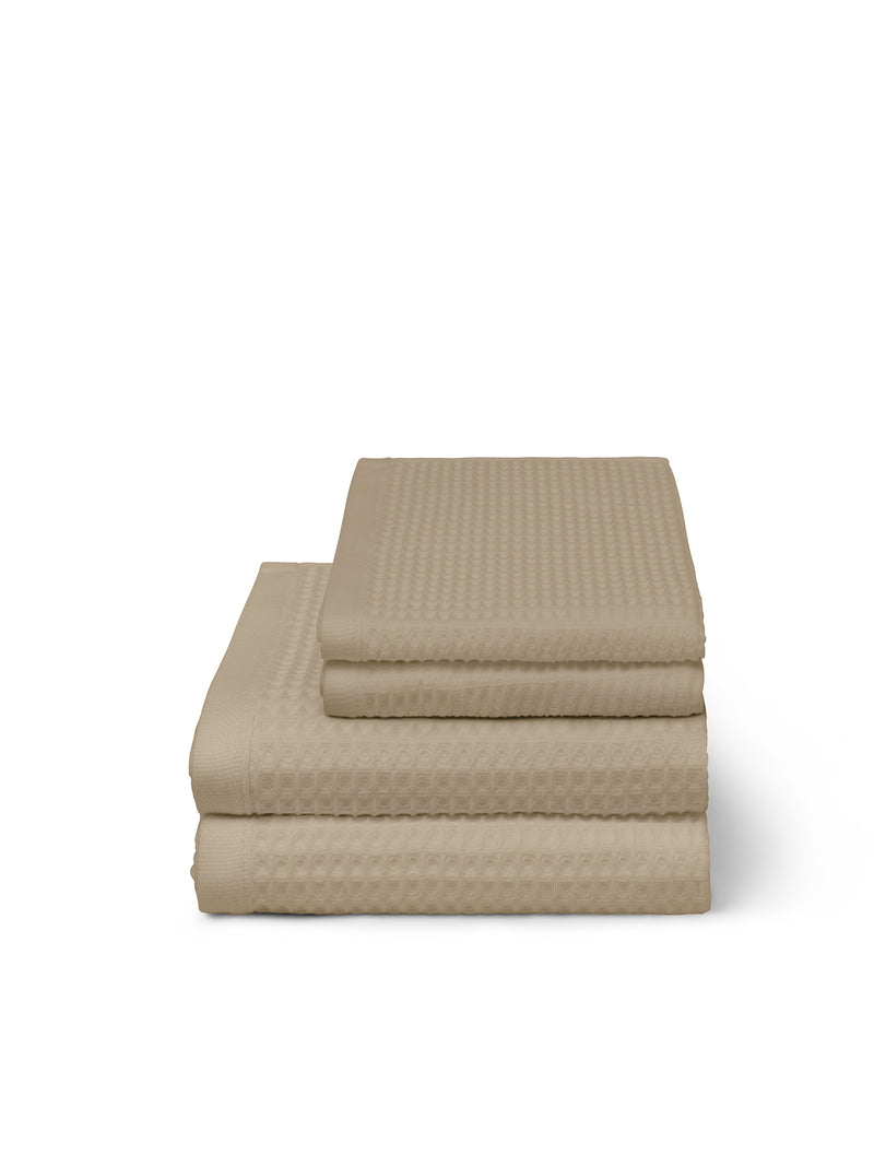 Elvang Denmark Waffle bath towel 70x140cm Terry towels Taupe
