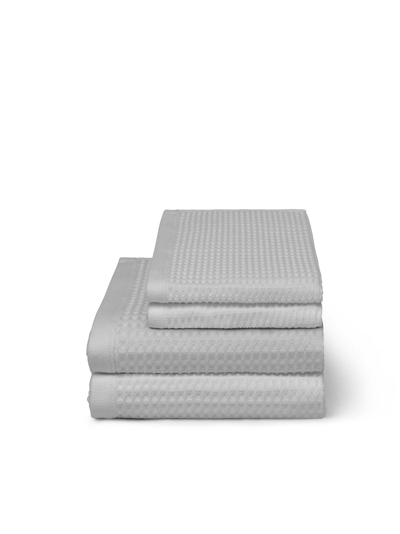 Elvang Denmark Waffle hand towel 50x70cm Terry towels Light grey